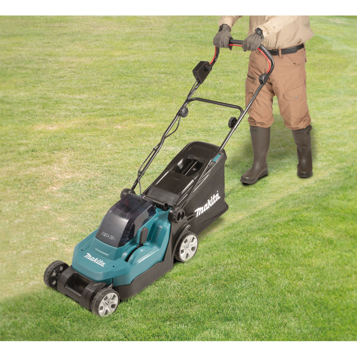 Makita Akku-Rasenmäher DLM382PM2 2 x 18V 4,0Ah inkl Akkus und Doppelladegerät | 119199 – Bild 3
