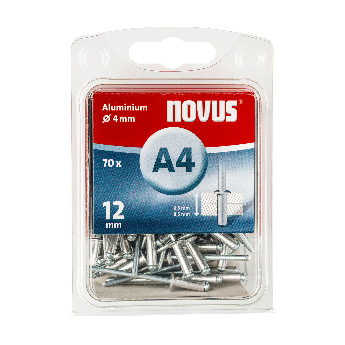 Novus  Blindnieten Aluminium A 4 x 12 mm 70 Stück | 275392