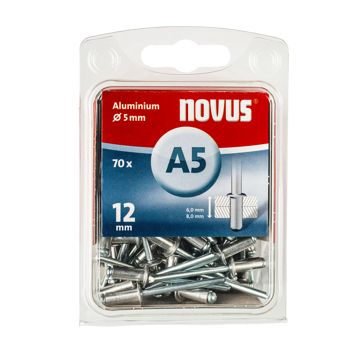 Novus  Blindnieten Aluminium A 5 x 12 mm 70 Stück | 275393