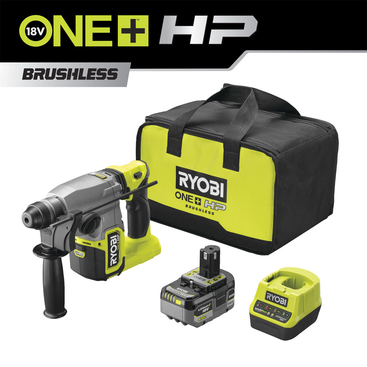 Ryobi  Akku-SDS-Bohrhammer RSDS18X-1C40S mit Akku und Ladegerät | 278491