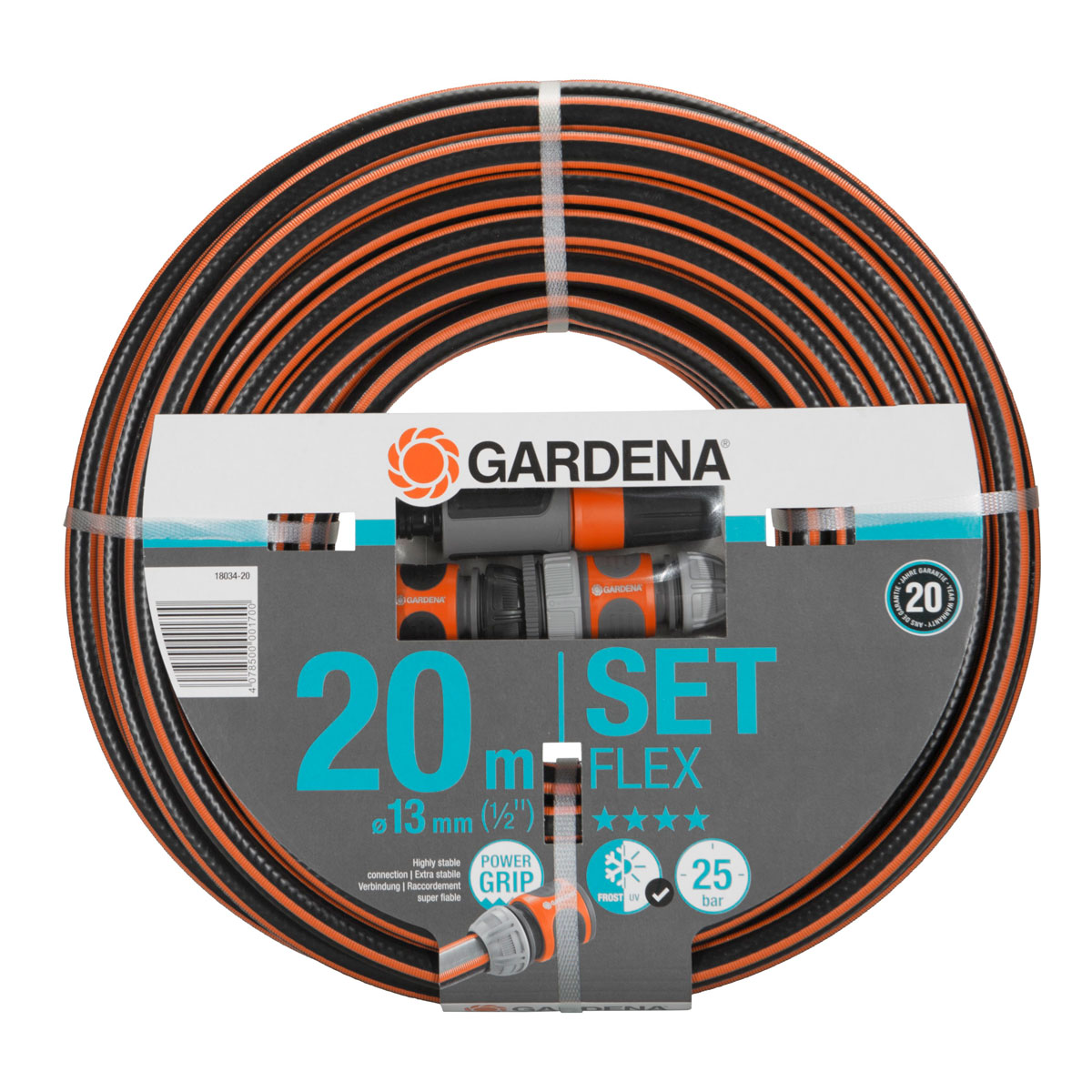 Gardena  Gartenschlauch-Set Flex Comfort 1/2 Zoll 20m 4-teilig | 20 | 294782