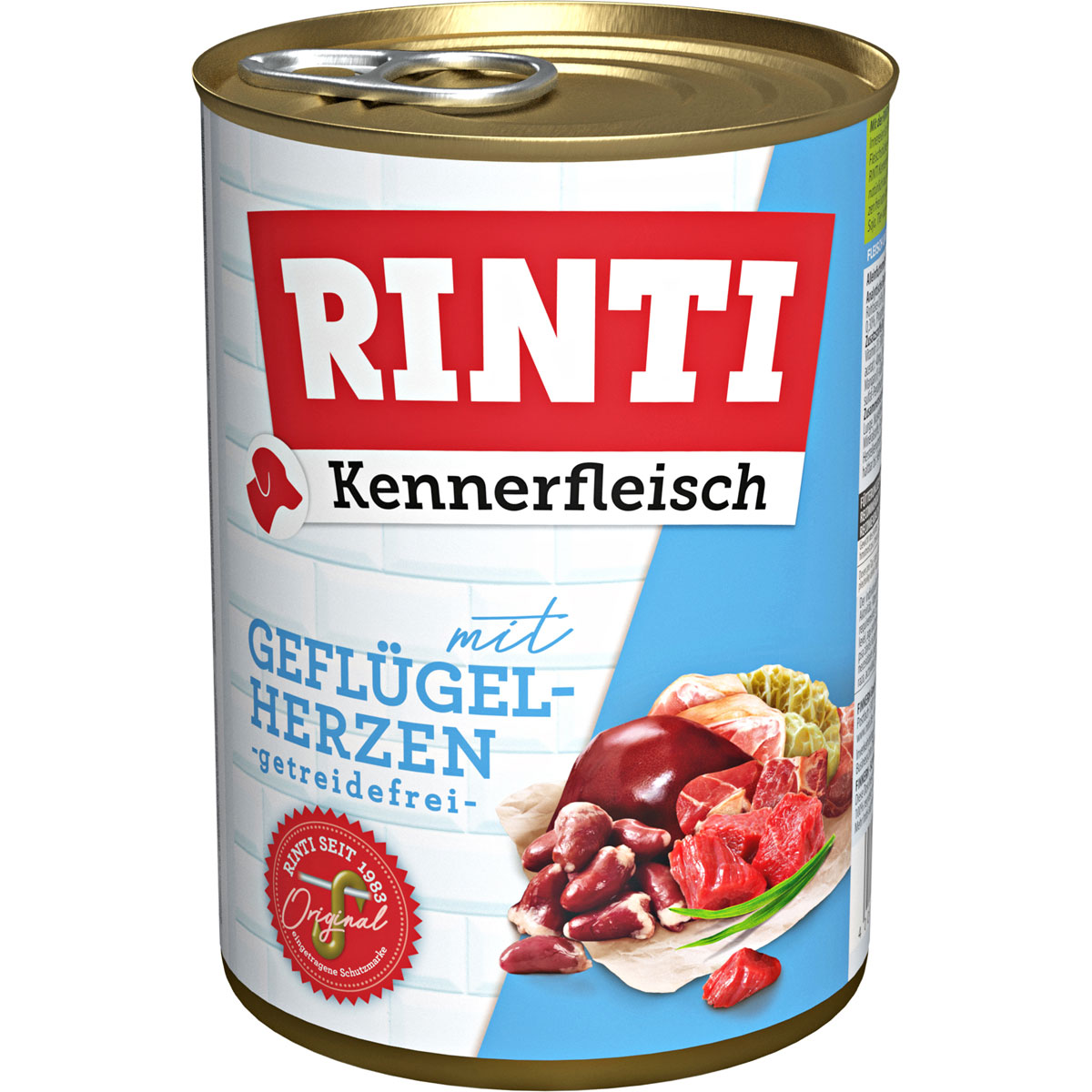 Rinti  Dose Kennerfleisch Geflügelherzen 400g | 441244