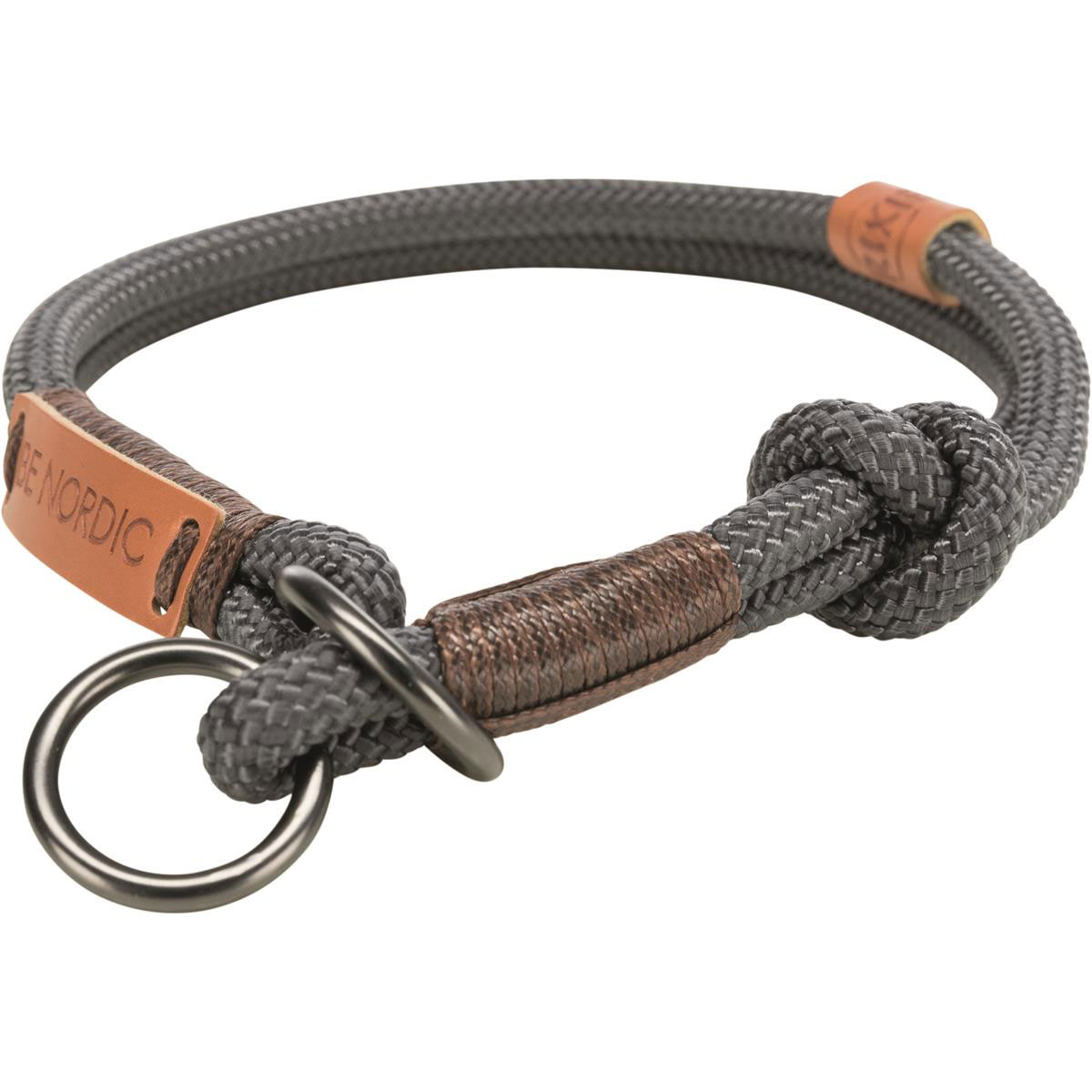 Trixie  Be Nordic Zug-Stopp-Halsband S dunkelgrau/braun 35 cm/ø 6 mm | 483600