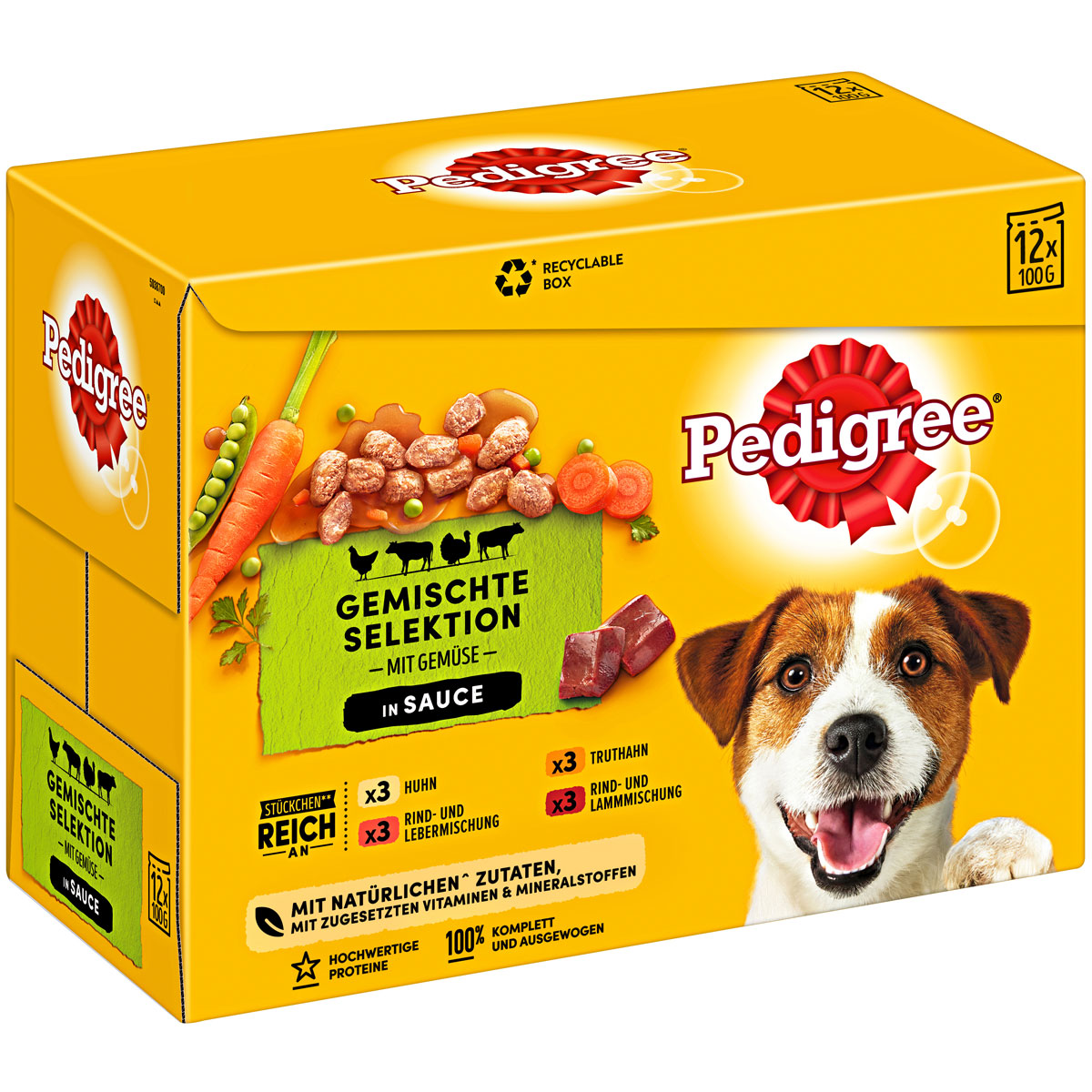 Pedigree Hundefutter MP Adult 4 Sorten 12 x 100 g | 507166