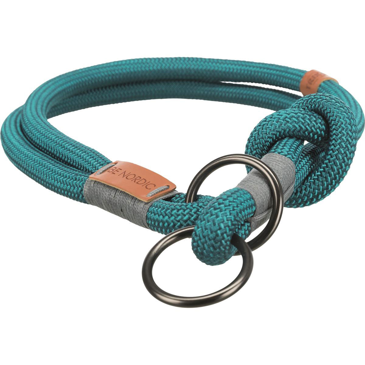 Trixie  Be Nordic Zug-Stopp-Halsband XS-S petrol/hellgrau 30 cm/ø 6 mm | 521132