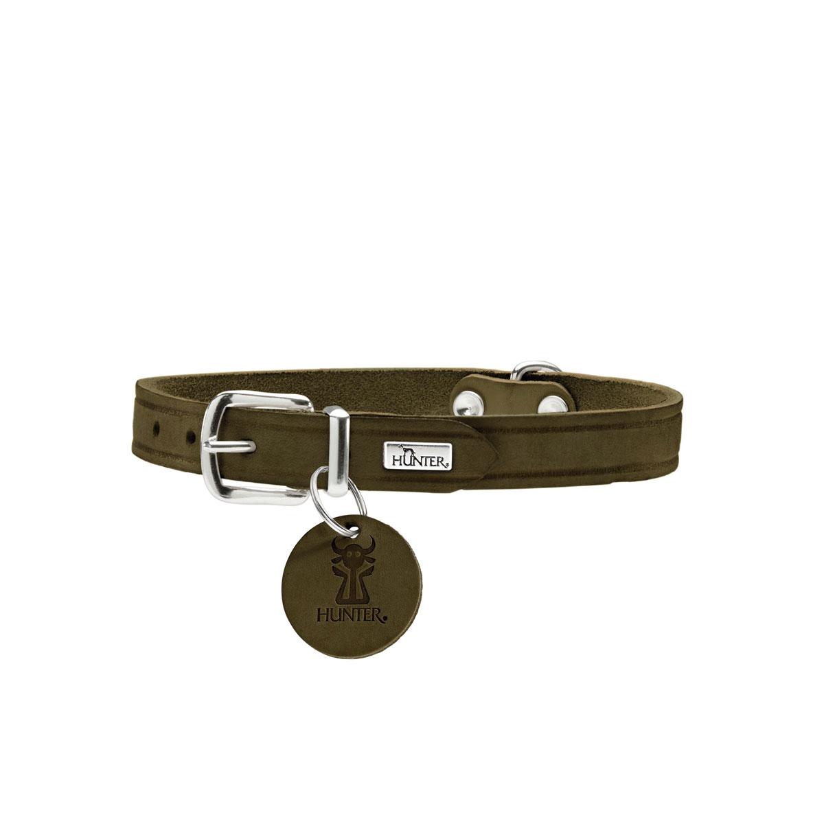 Hunter  Halsband Aalborg olivgrün Softvollrindleder | 524509
