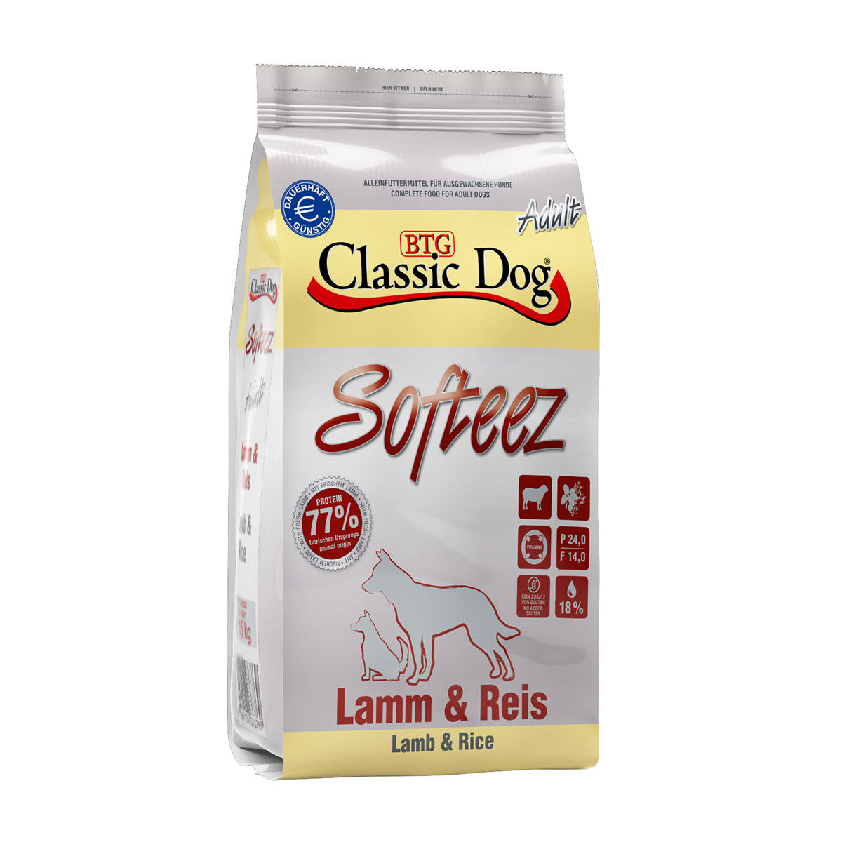 Classic Dog  Adult Softeez Lamm Reis 1,5kg | 525973