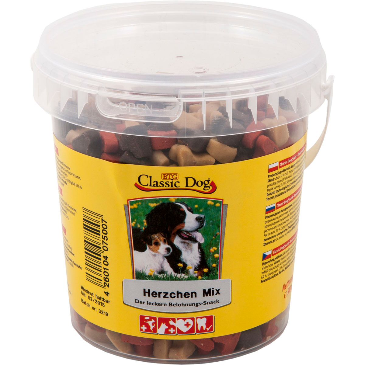 Classic Dog  Snack Herzchen Mix Eimer 500g | 525982