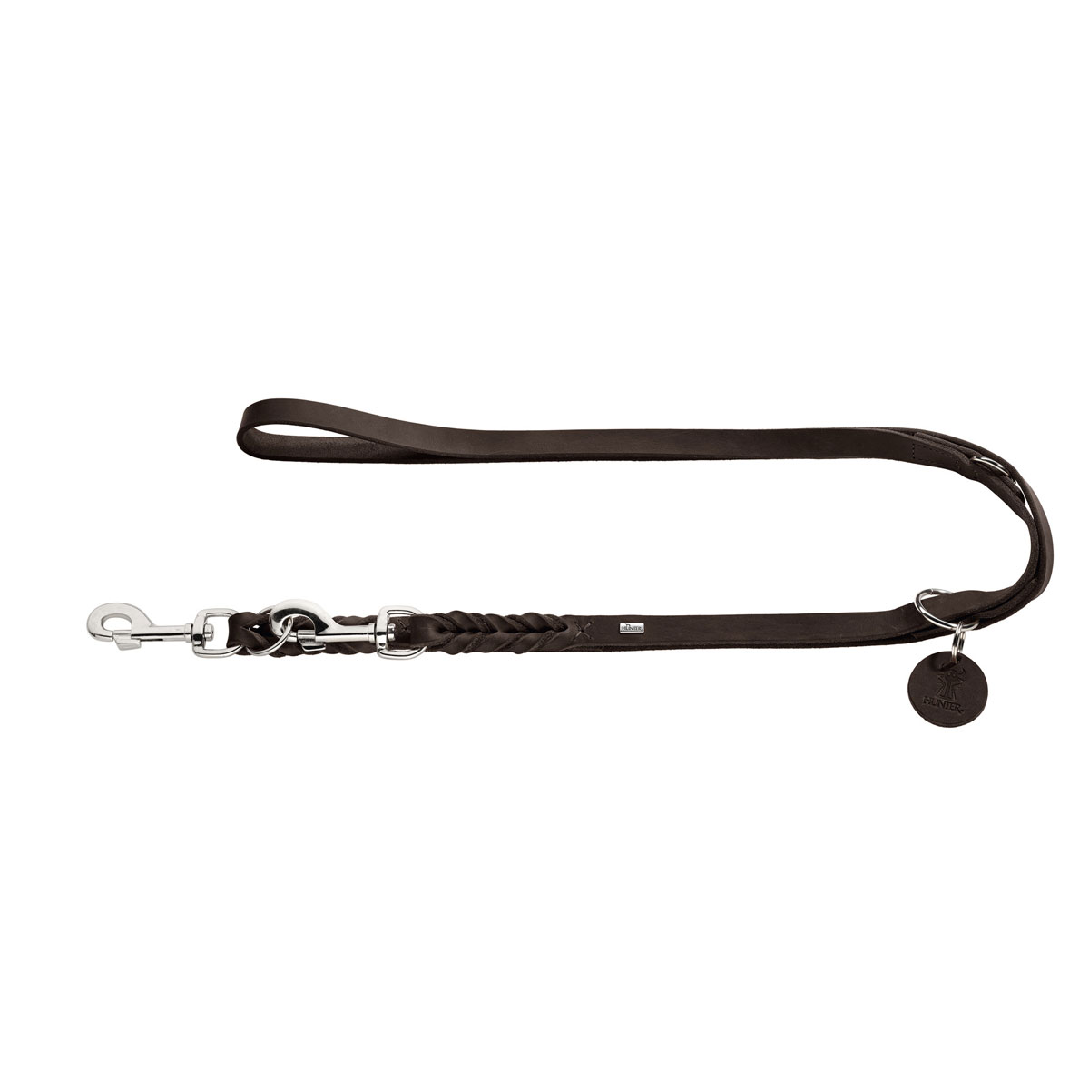 Hunter  Verstellbare Führleine Solid Education dunkelbraun 18 mm/200 cm | 537329