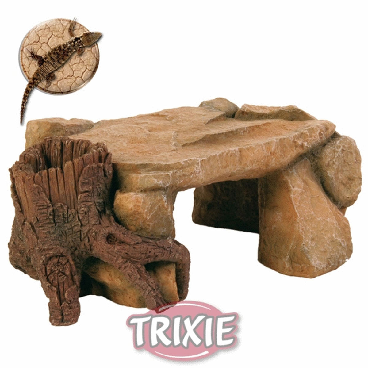 Trixie  Aqua Deko Felsplateau mit Baumstamm 25 cm | 780904