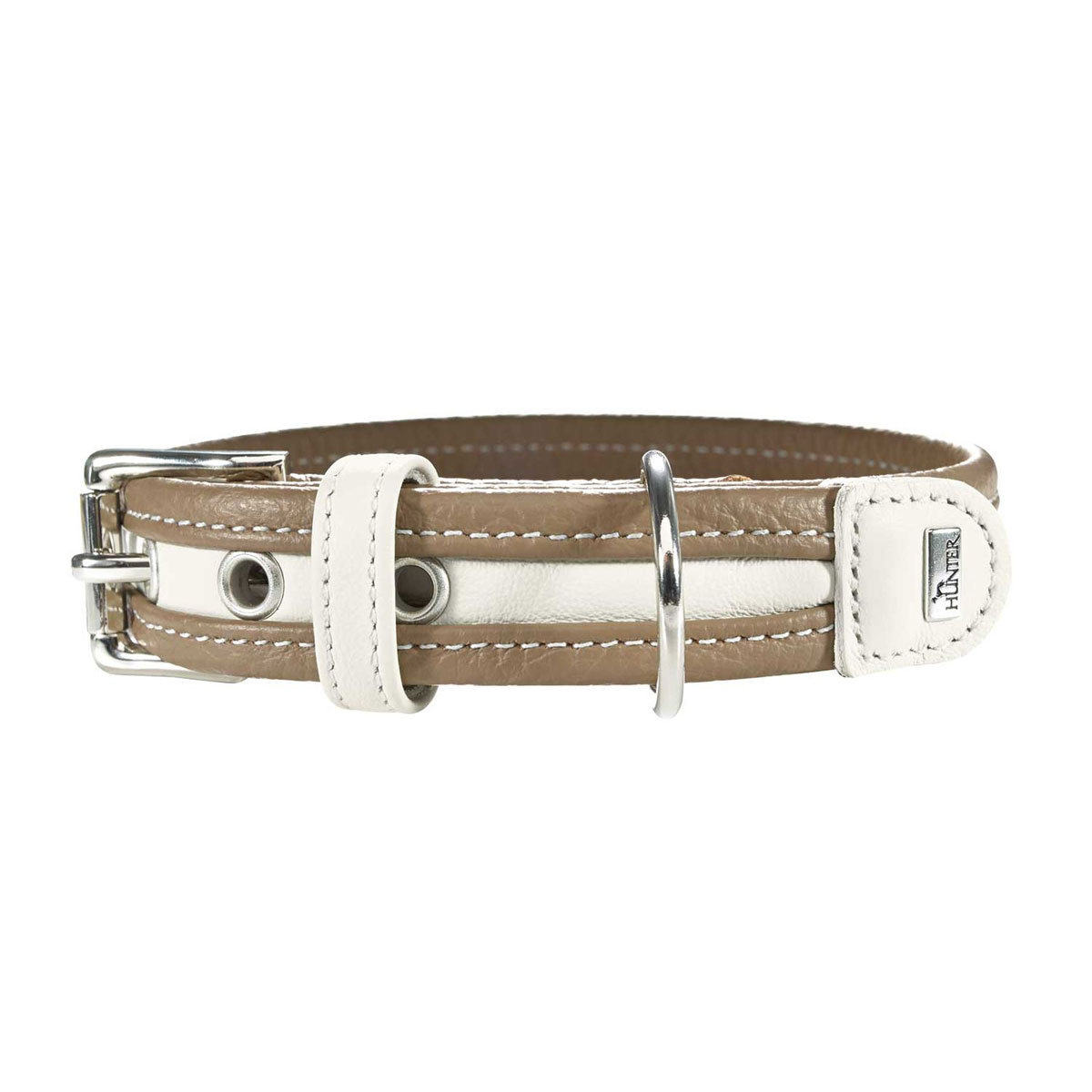 Hunter  Dog Halsband Madeira stone/weiß 25-32 cm | 924122
