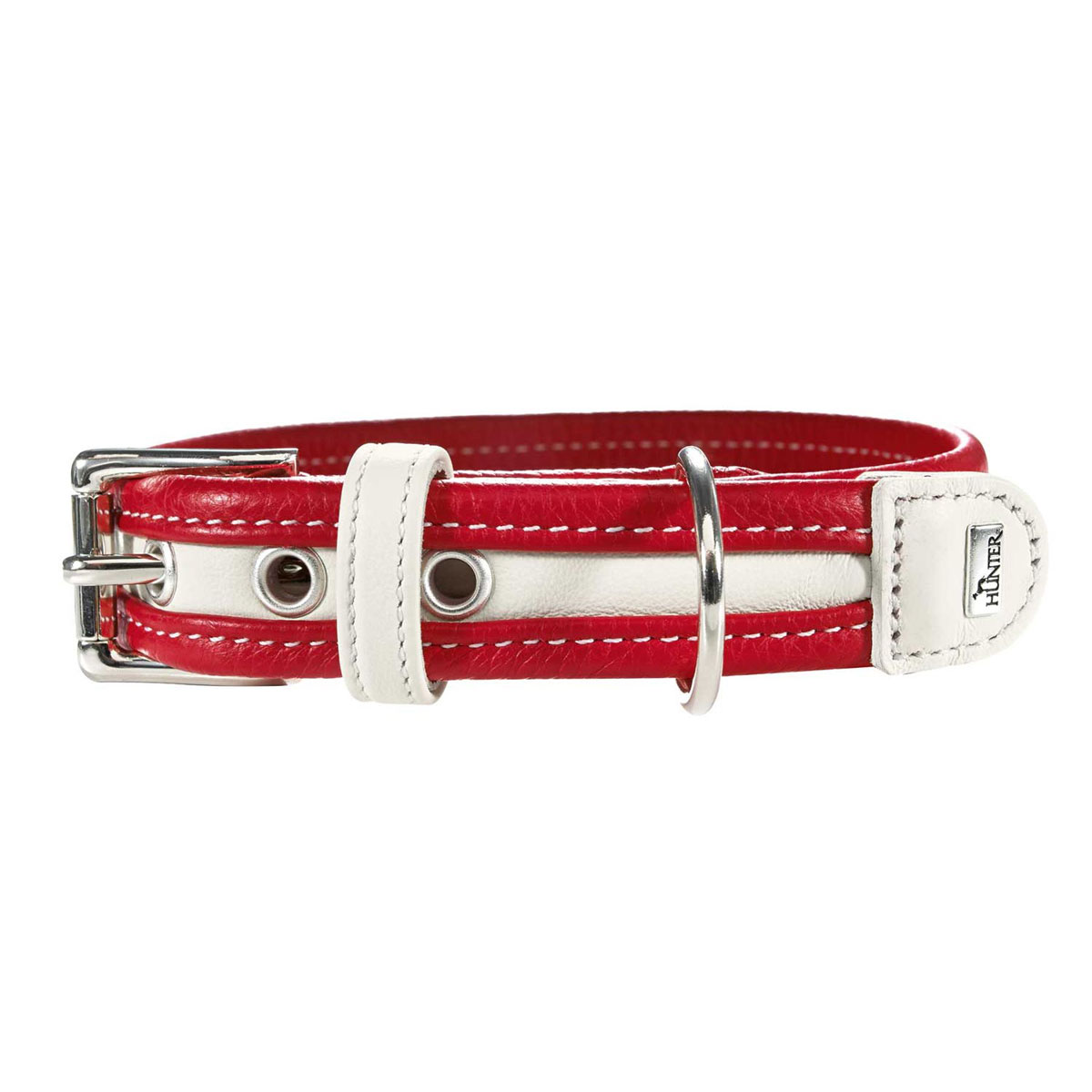 Hunter  Dog Halsband Madeira rot/weiß 30-37 cm | 924125