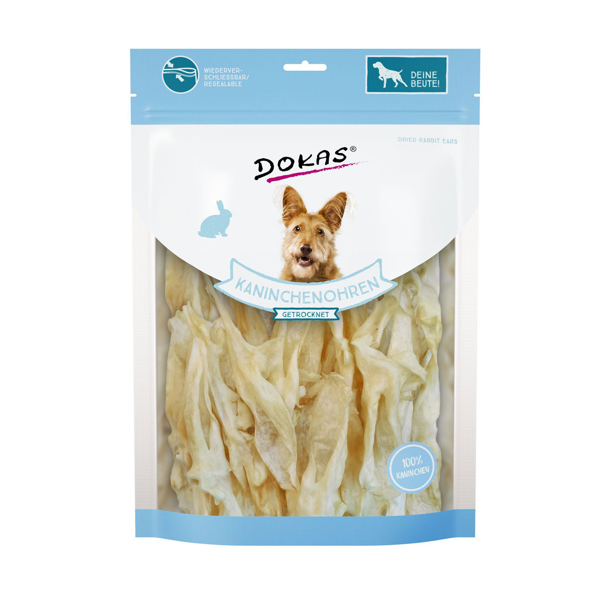 Dokas  Snack Kaninchenohren ohne Fell getrocknet 180g | 928048