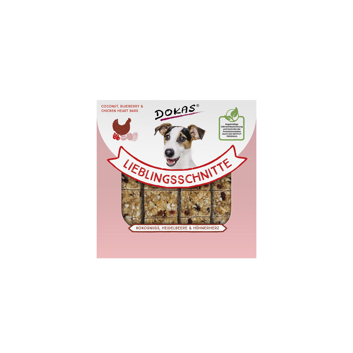 Dokas  Die Lieblingsschnitte Kokosnuss Heidelbeere Hühnerherz 4 x 20g | 928052